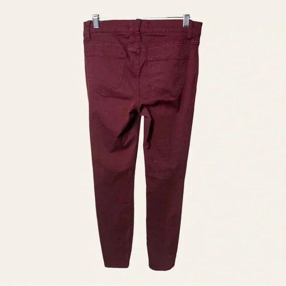 Madewell HI RISE SKINNY SKINNY DENIM JEANS BURGUNDY IN COLOR SIZE 26 - Picture 8 of 11